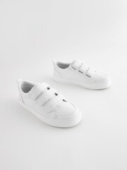 White Wide Fit (G) 3 Strap Touch Fastening Trainers - Image 1 of 6