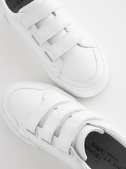 White Wide Fit (G) 3 Strap Touch Fastening Trainers - Image 3 of 6
