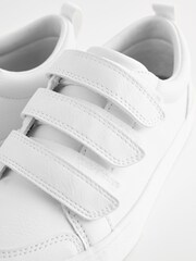 White Wide Fit (G) 3 Strap Touch Fastening Trainers - Image 4 of 6