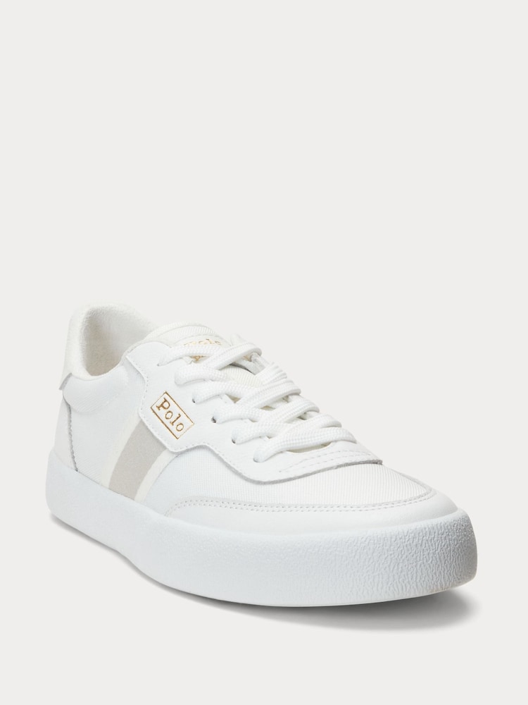 Bela - Polo Ralph Lauren športni copati s črtami Court Vulc - Slika 2 iz 5