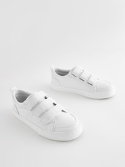 White Standard Fit (F) 3 Strap Touch Fastening Trainers - Image 1 of 6