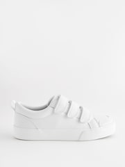 White Standard Fit (F) 3 Strap Touch Fastening Trainers - Image 2 of 6