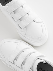 White Standard Fit (F) 3 Strap Touch Fastening Trainers - Image 5 of 6