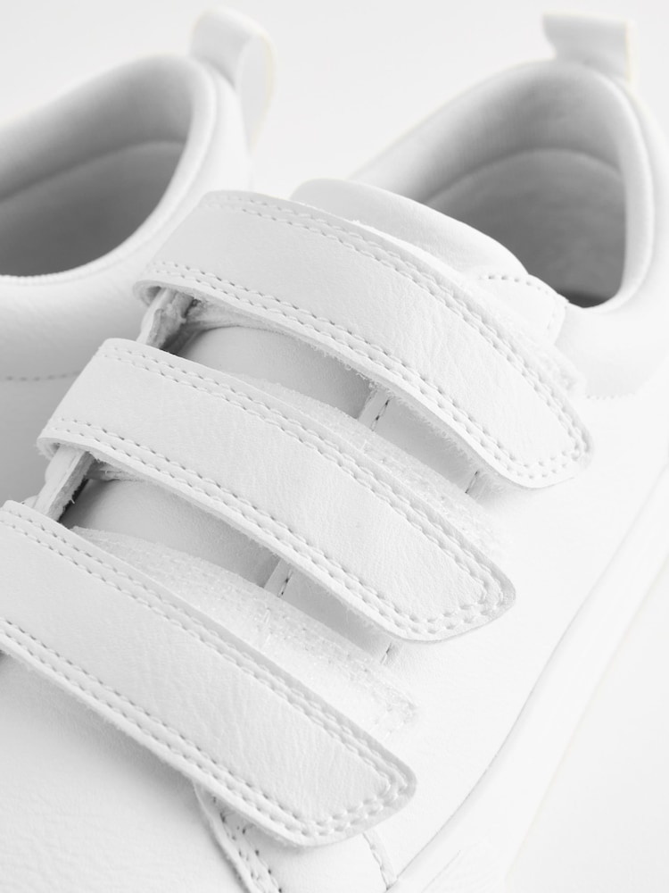 White Standard Fit (F) 3 Strap Touch Fastening Trainers - Image 6 of 6