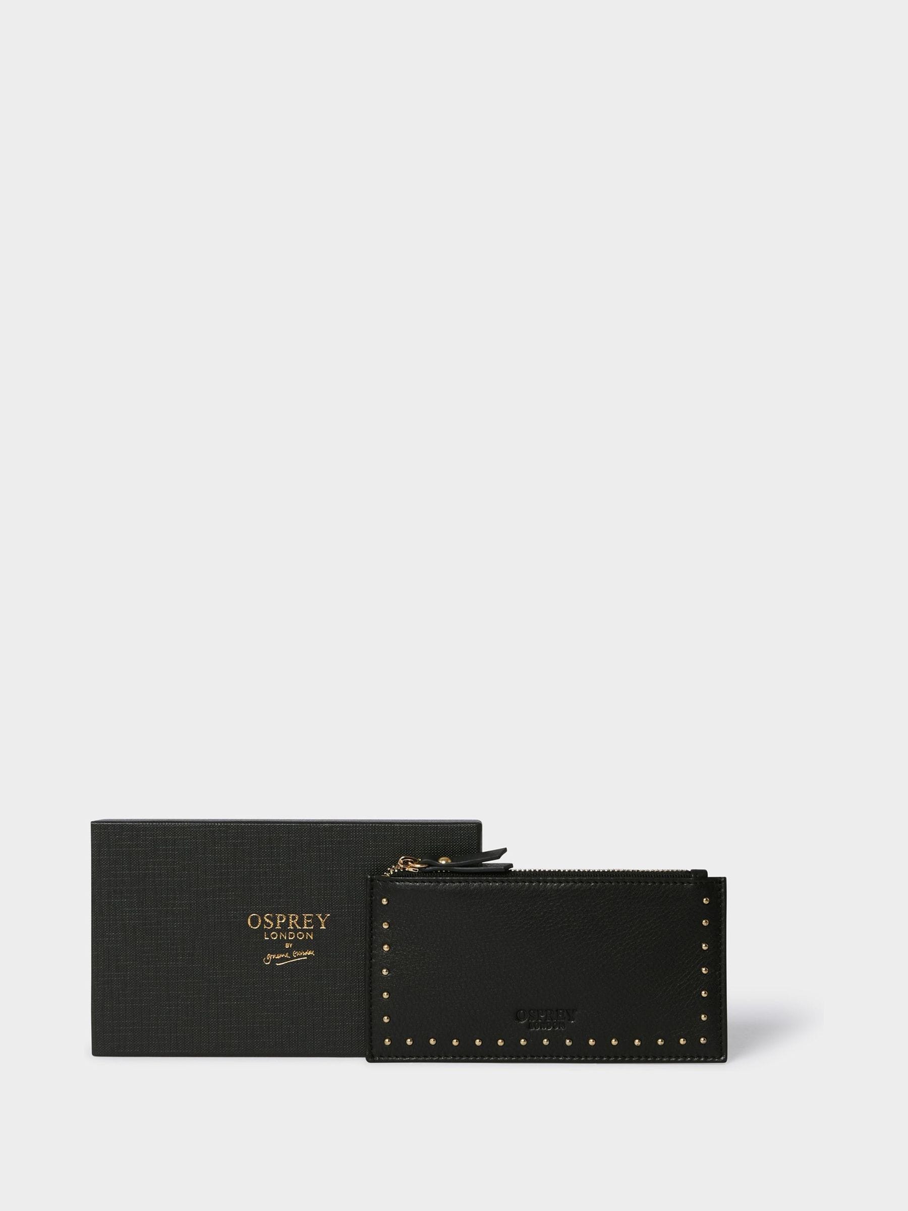 Next：日本 ブラック - Osprey London The Studded Leather Zip Card