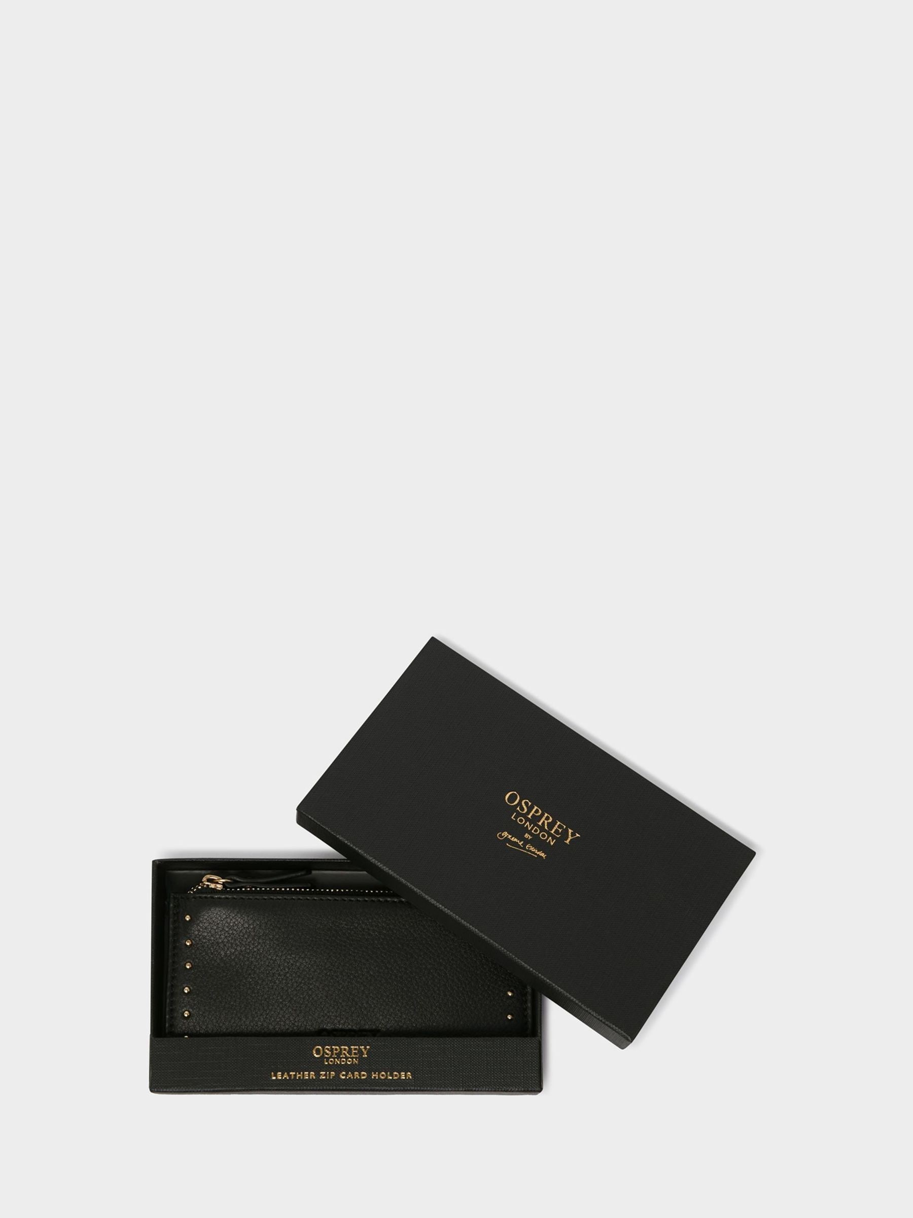 Next：日本 ブラック - Osprey London The Studded Leather Zip Card