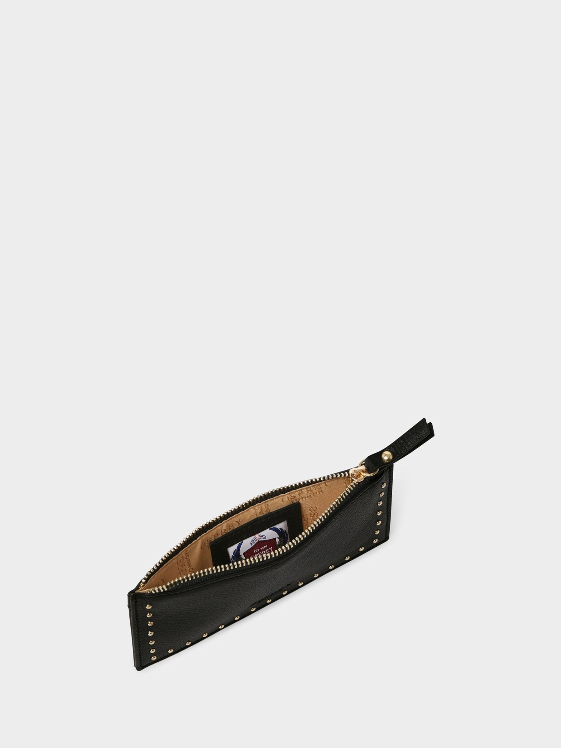 Next：日本 ブラック - Osprey London The Studded Leather Zip Card