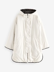 Black Reversible Shower Resistant Hooded Quilted Coat - Image 8 of 9