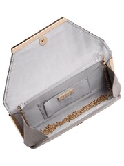 Lotus Silver Gold Clutch Bag with Chain - Image 3 of 4