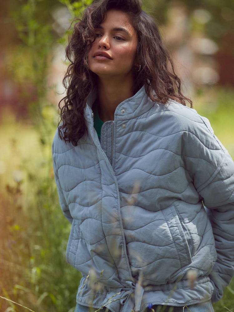 Blue Quilted Jacket - Image 1 of 8