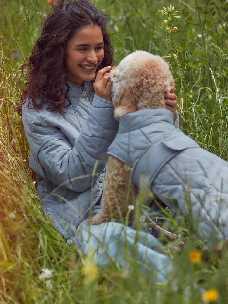 Blue Quilted Jacket - Image 2 of 8