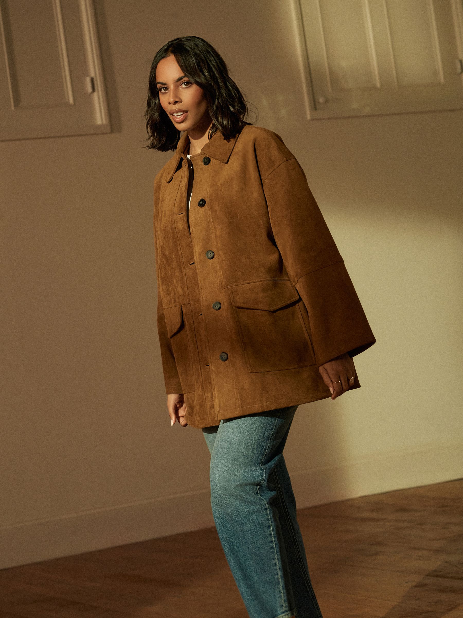 Tan faux suede western jacket store
