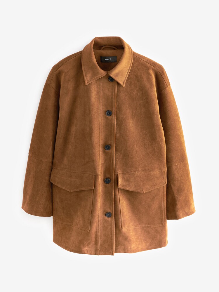 Buy Tan Brown Retro Faux Suede Jacket from Next Luxembourg