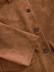 Tan Brown Retro Faux Suede Jacket - Image 7 of 7