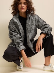 Black/White Funnel Neck Jacket - Image 3 of 9