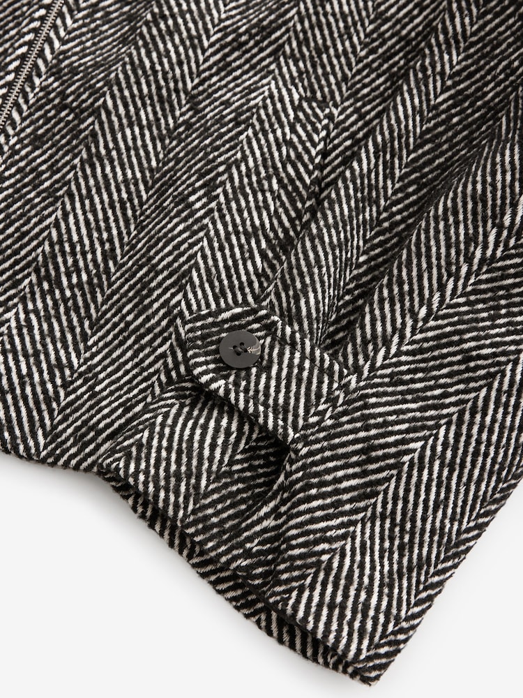 Black/White Funnel Neck Jacket - Image 7 of 9