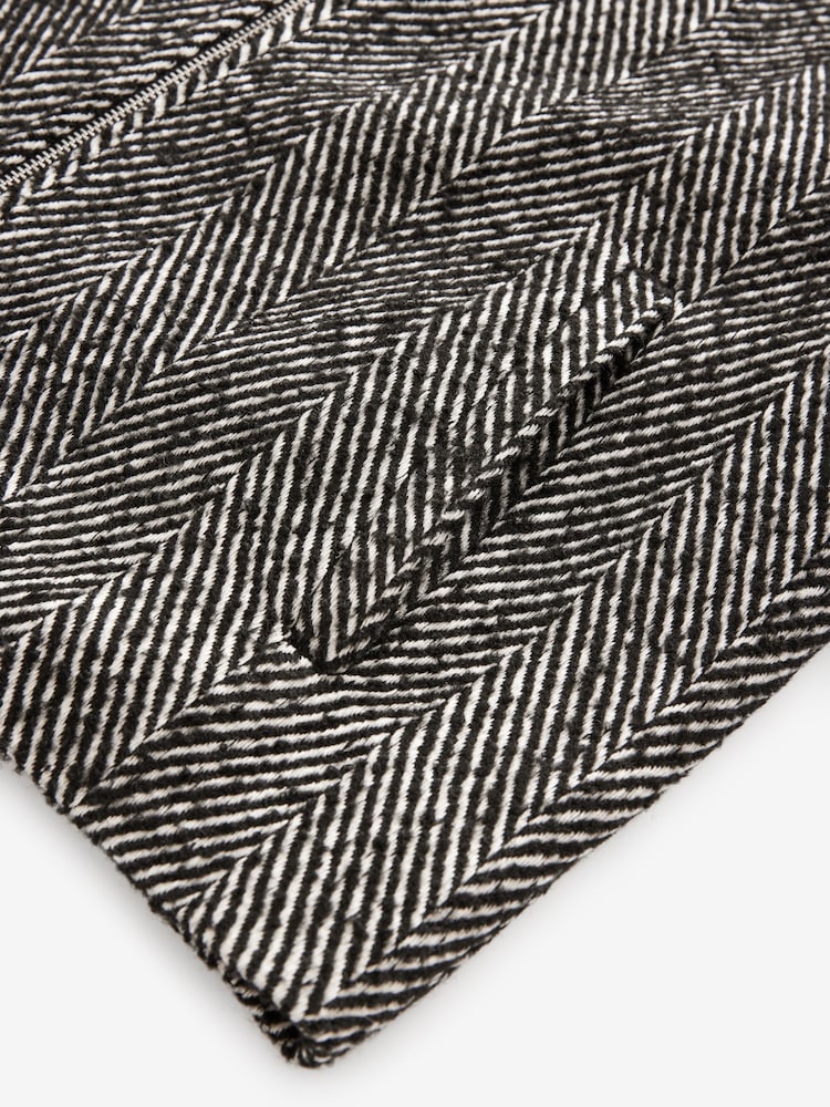 Black/White Funnel Neck Jacket - Image 8 of 9