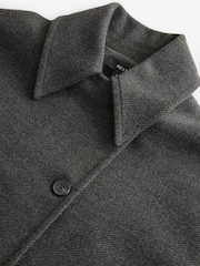 Charcoal Grey Asymetric Button Cape Coat - Image 7 of 7