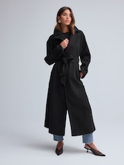 Black Long Belted Maxi Coat - Image 2 of 7