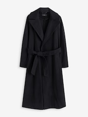 Black Long Belted Maxi Coat - Image 5 of 7