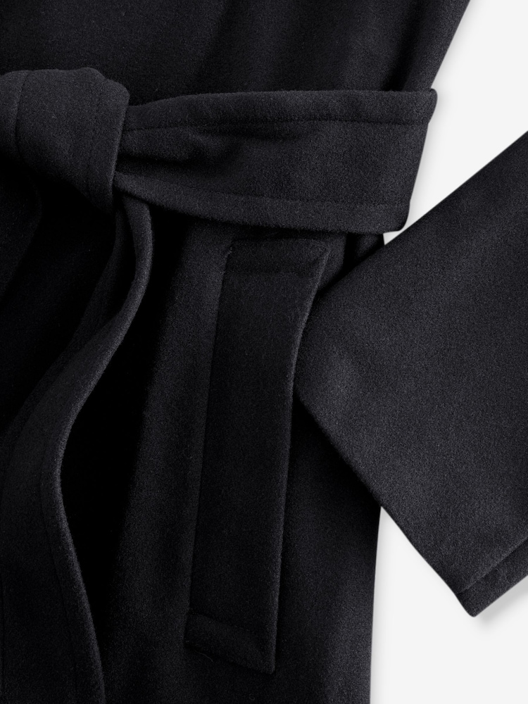 Black Long Belted Maxi Coat - Image 7 of 7