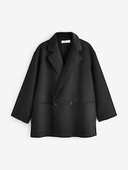 Black Premium Handsewn Wool Blend Blazer Coat - Image 5 of 6