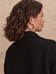 Black Revere Collar Coatigan - Image 5 of 8