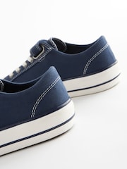 Navy Blue 1 Strap Elastic Lace Trainers - Image 3 of 6
