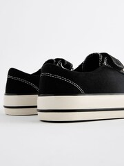 Black 1 Strap Elastic Lace Trainers - Image 3 of 5