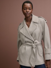 Heritage Check Short Wrap Trench Coat - Image 1 of 8