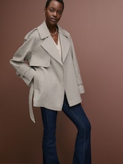 Heritage Check Short Wrap Trench Coat - Image 2 of 8
