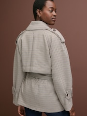 Heritage Check Short Wrap Trench Coat - Image 4 of 8
