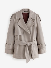 Heritage Check Short Wrap Trench Coat - Image 7 of 8