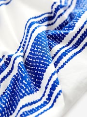 Blue and White Stripe Bandeau Summer 100% Cotton Jumpsuit - Image 7 of 7