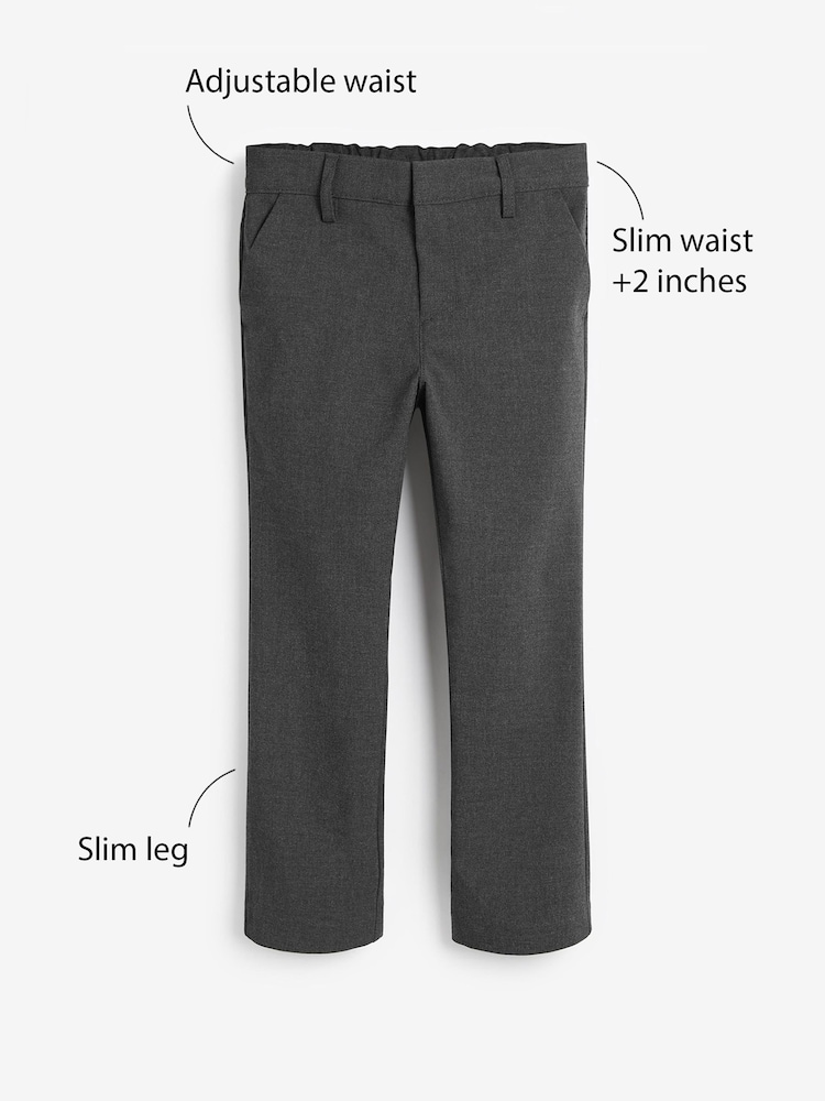 Grijs - Formele skinny schoolbroek met stretch (3-17 jr) - Image 3 of 8