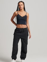 Черный/хромированный - Брюки Superdry Parachute Grip - Изображение 2 из 4