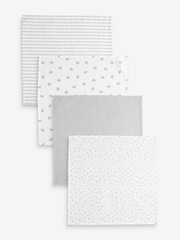 Grey Bear Baby Muslins 100% Cotton Cloths 4 Pack - Image 1 of 11