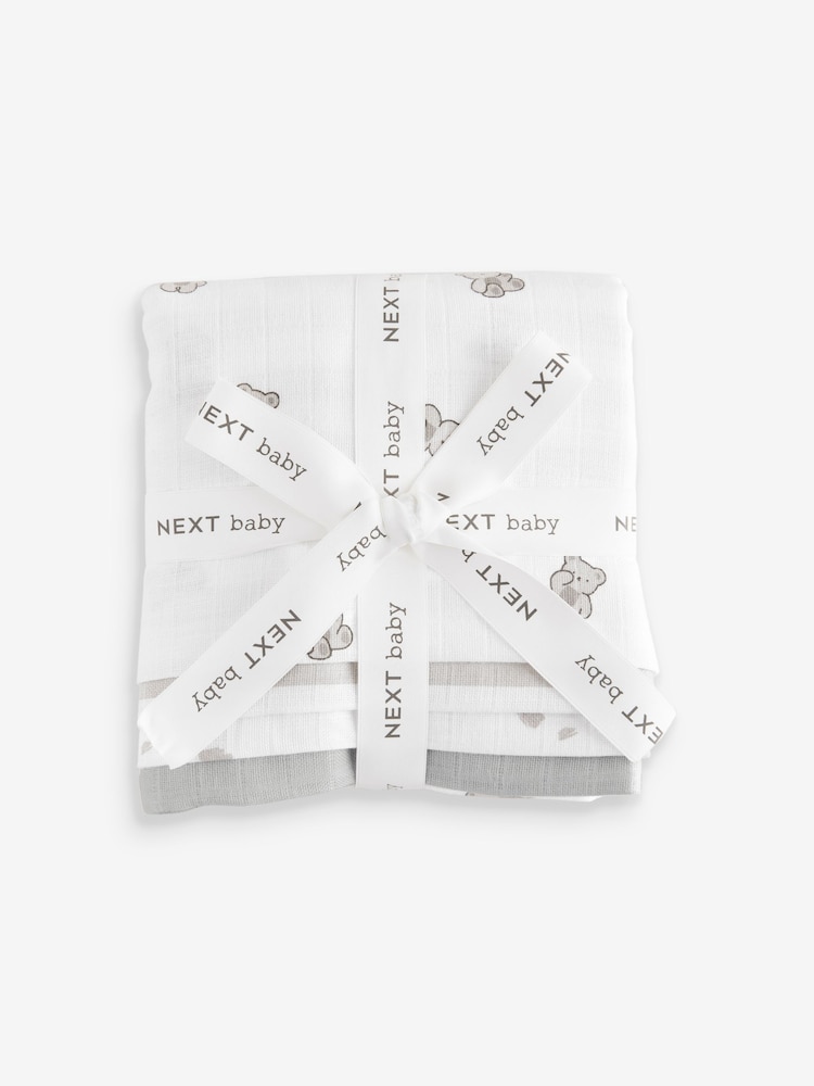 Grey Bear Baby Muslins 100% Cotton Cloths 4 Pack - Image 2 of 11