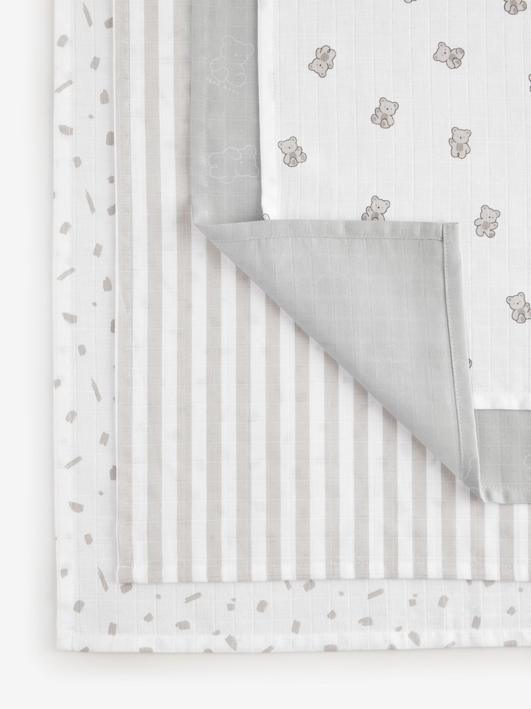 Grey Bear Baby Muslins 100% Cotton Cloths 4 Pack - Image 8 of 11