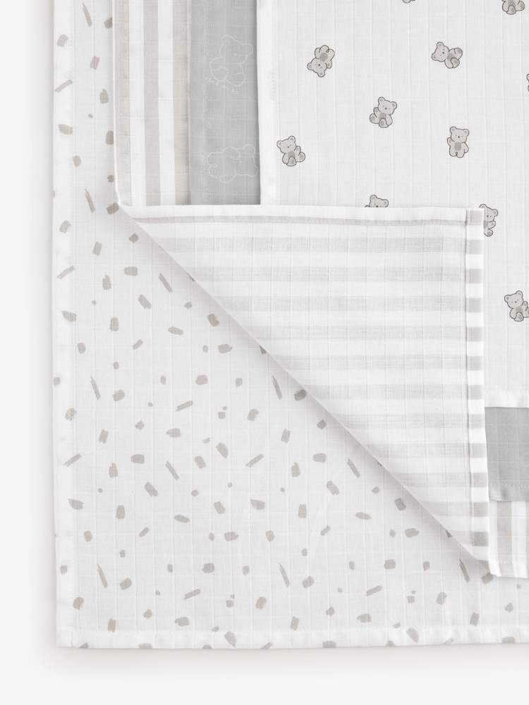 Grey Bear Baby Muslins 100% Cotton Cloths 4 Pack - Image 9 of 11