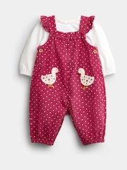 Jojo Maman Bébé Applikation Fløjl smækbukser & Topsæt - Billede 1 af 7