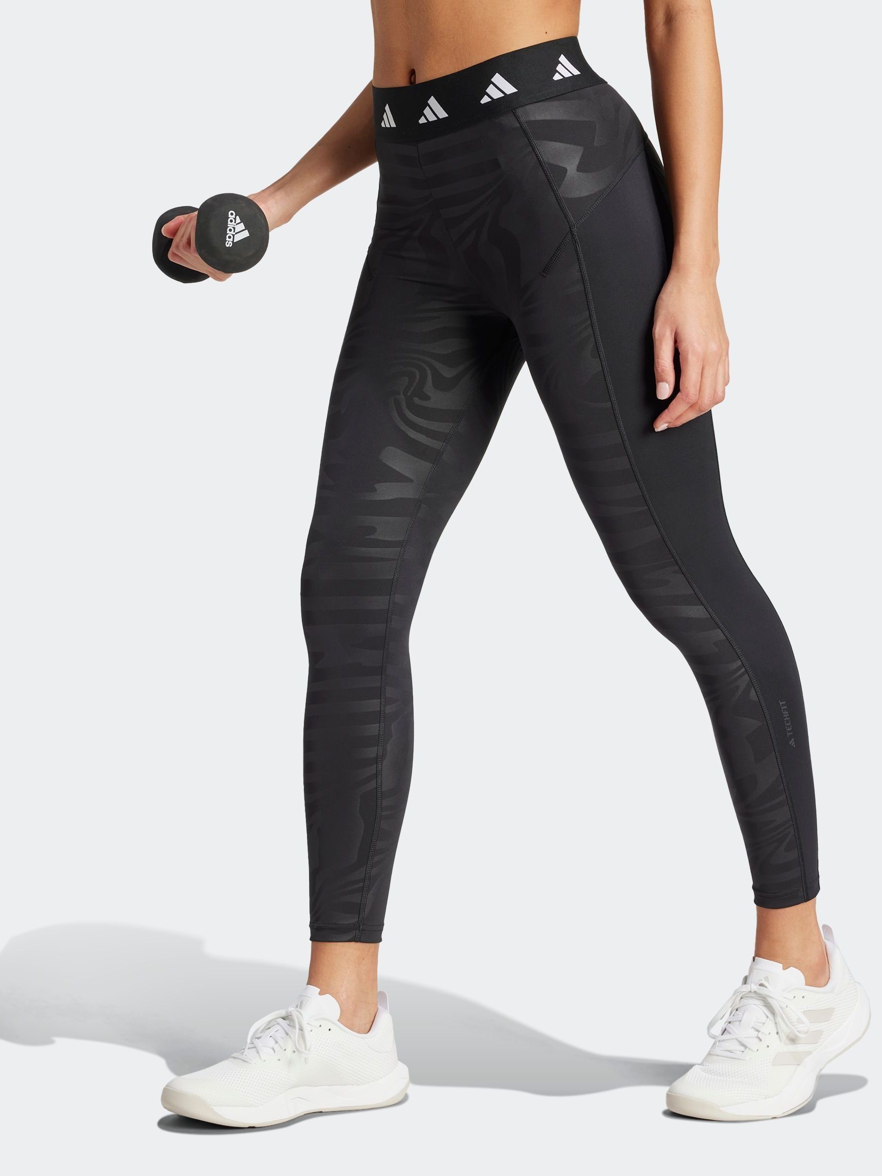 Buy adidas Black Techfit Printed 7 8 Leggings from Next Luxembourg