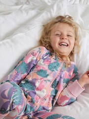 Polarn O. Pyret Pink Organic Cotton Sleepsuit - Image 1 of 4