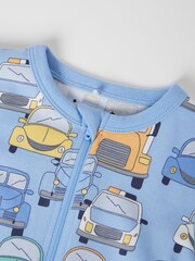 Polarn O. Pyret Blue Organic Cotton Sleepsuit - Image 2 of 3