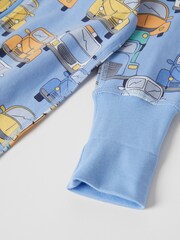 Polarn O. Pyret Blue Organic Cotton Sleepsuit - Image 3 of 3