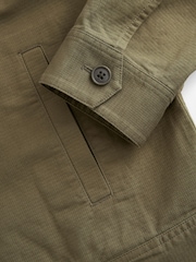 Khaki Green Textured Button Up Shacket - Image 9 of 10