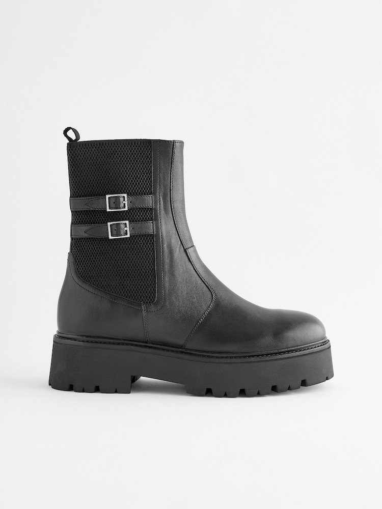 Black Forever Comfort® Chunky Platform Ankle Boots - Image 2 of 5 Black Forever Comfort® Chunky Platform Ankle Boots - Image 2 of 5