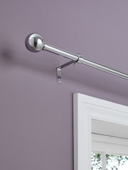 Chrome Ball Finial Extendable Curtain 19mm Pole Kit - Image 3 of 5