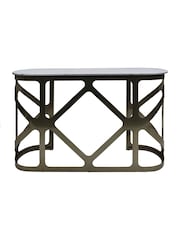 Libra Interiors Black Metropolitan Nickel Finish Console Table - Image 2 of 4