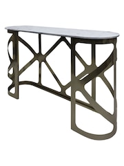 Libra Interiors Black Metropolitan Nickel Finish Console Table - Image 3 of 4